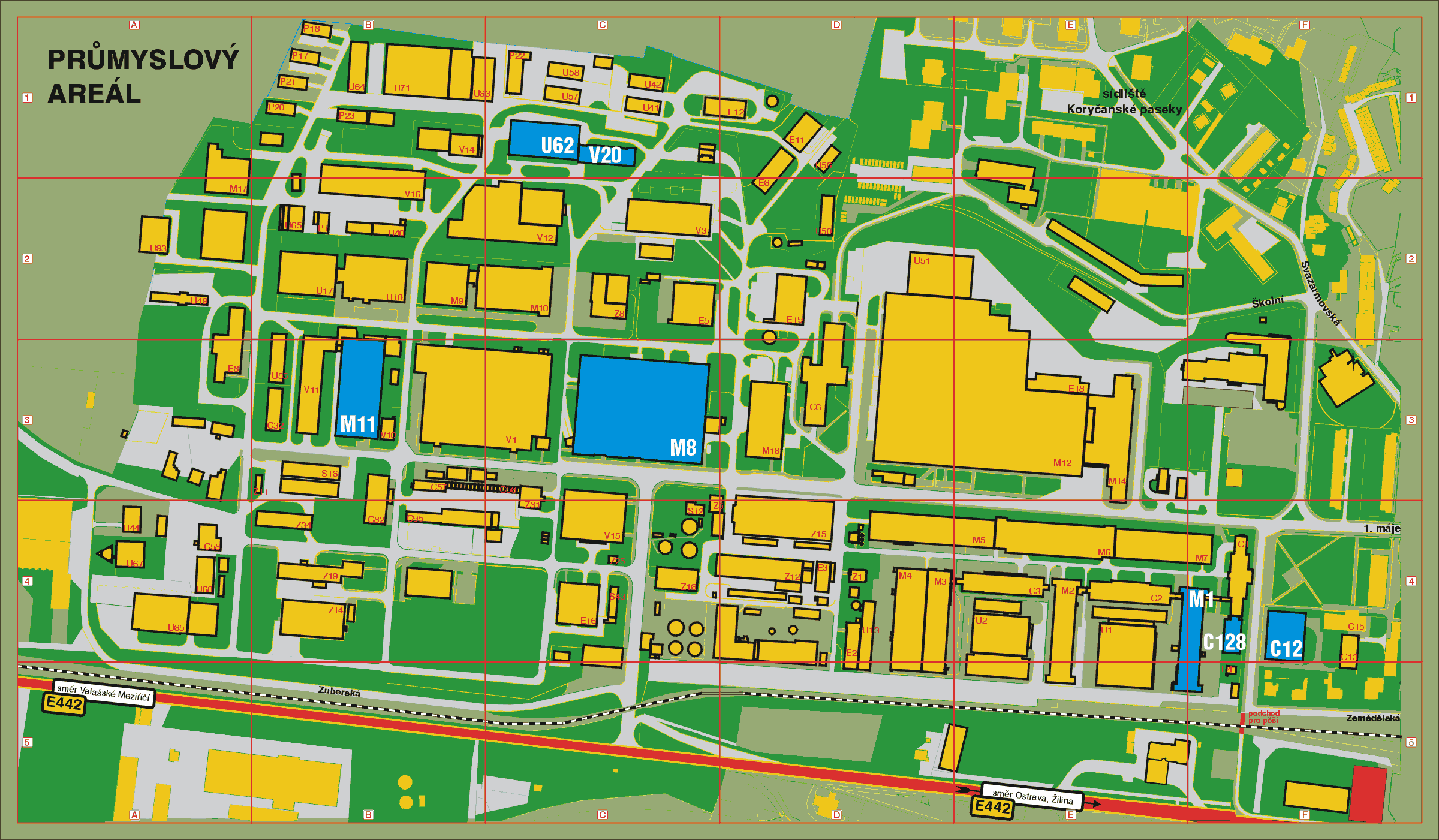 Mapa prmyslovho arelu Ronov p. R. ( PROPAGO)